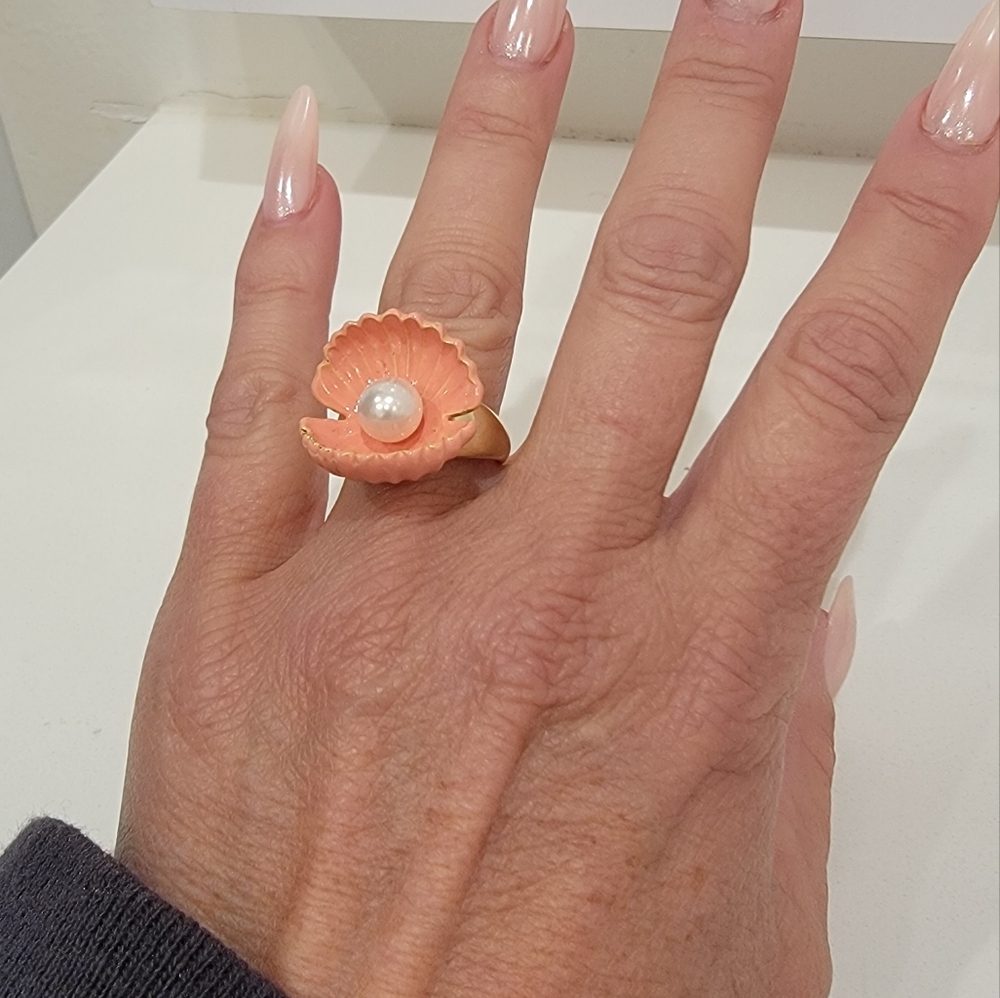 🏝OCEANUS "Shelly" pearl ring - Picture 5 of 6